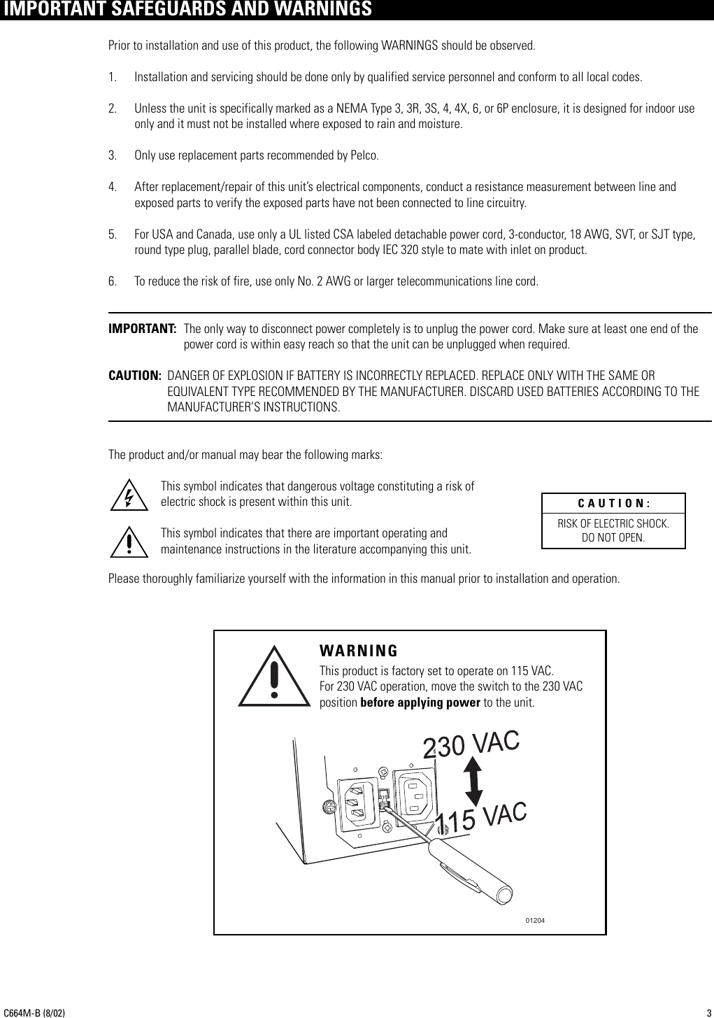 Page 3 of 12 - Pelco Pelco-Pelco-Dx7000-Users-Manual- Spectra III-A4  Pelco-pelco-dx7000-users-manual