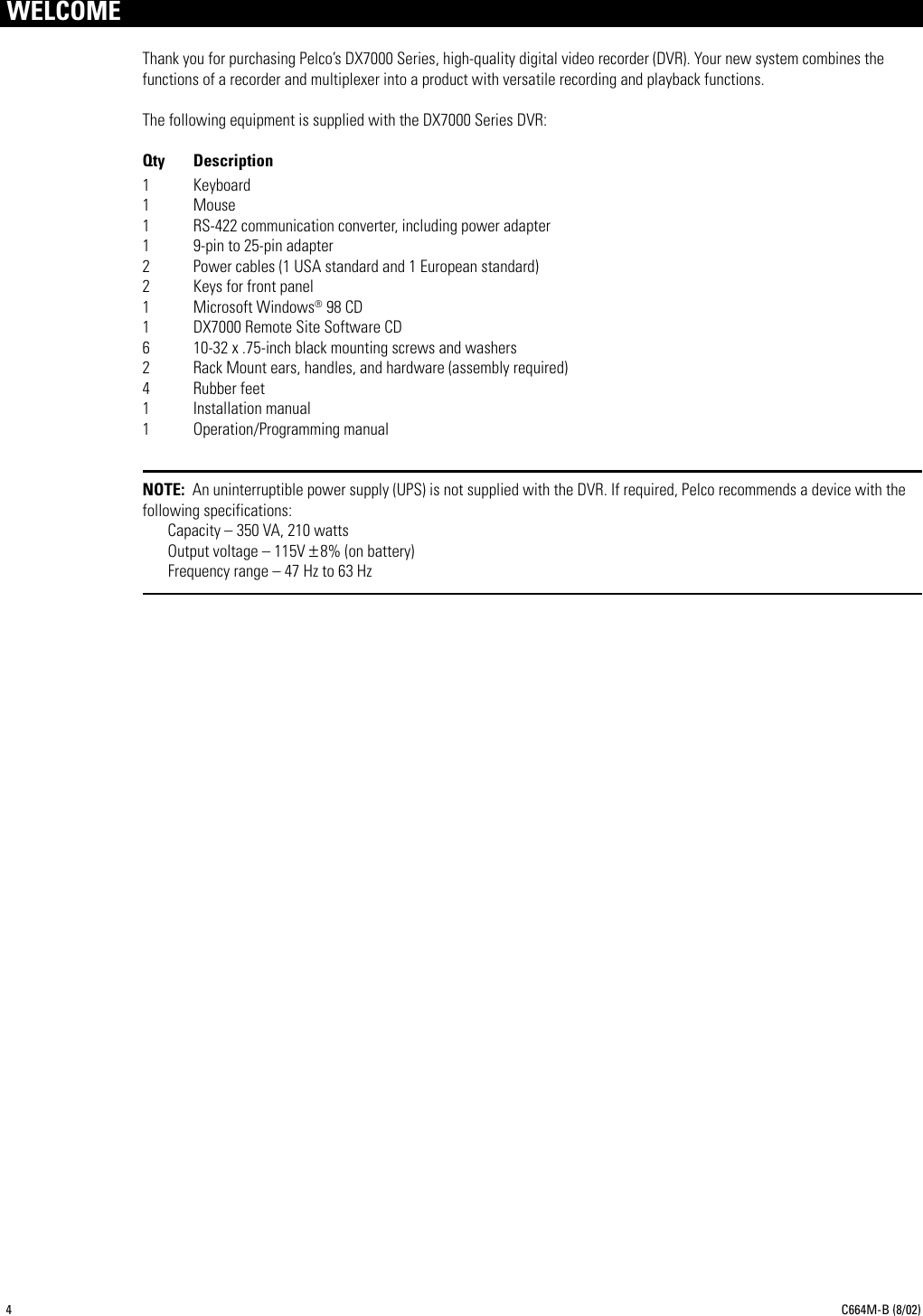 Page 4 of 12 - Pelco Pelco-Pelco-Dx7000-Users-Manual- Spectra III-A4  Pelco-pelco-dx7000-users-manual