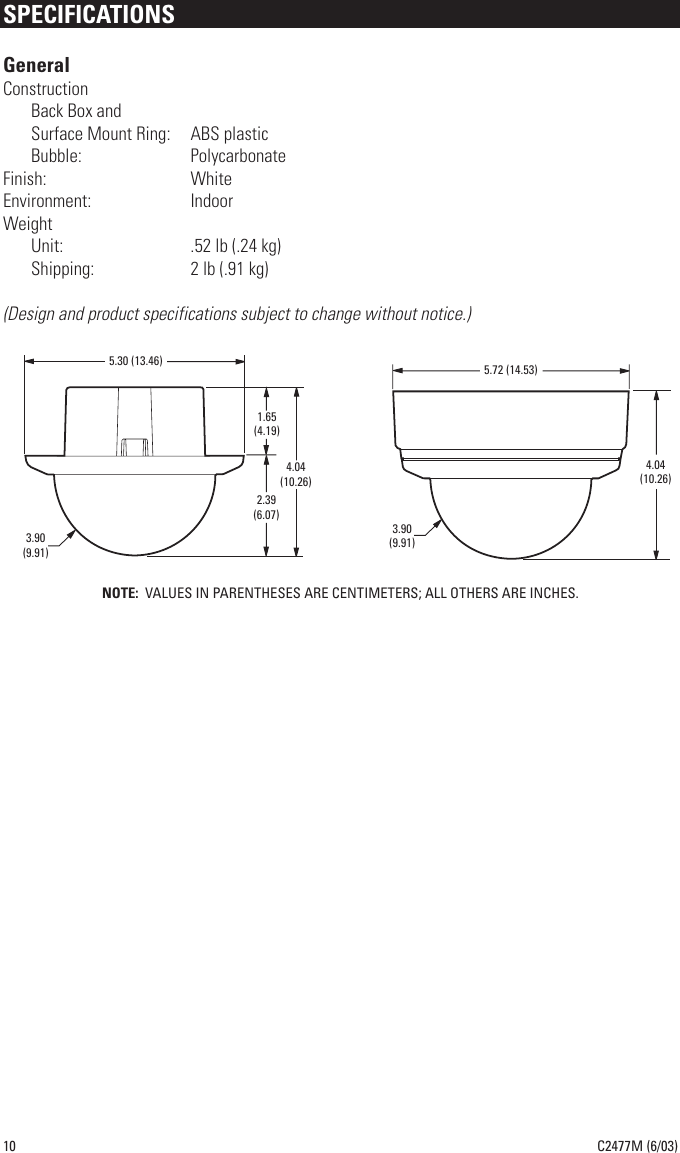 Page 10 of 12 - Pelco Pelco-Pelco-Ics090-Users-Manual- C2462M  Pelco-pelco-ics090-users-manual