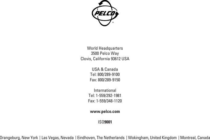 Page 12 of 12 - Pelco Pelco-Pelco-Ics090-Users-Manual- C2462M  Pelco-pelco-ics090-users-manual
