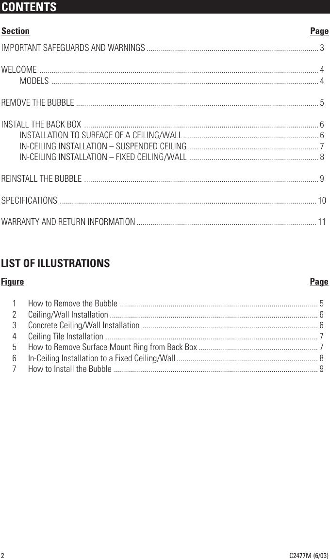 Page 2 of 12 - Pelco Pelco-Pelco-Ics090-Users-Manual- C2462M  Pelco-pelco-ics090-users-manual
