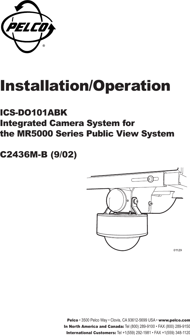 Page 1 of 12 - Pelco Pelco-Pelco-Integrated-Camera-System-Ics-Do101Abk-Users-Manual-  Pelco-pelco-integrated-camera-system-ics-do101abk-users-manual