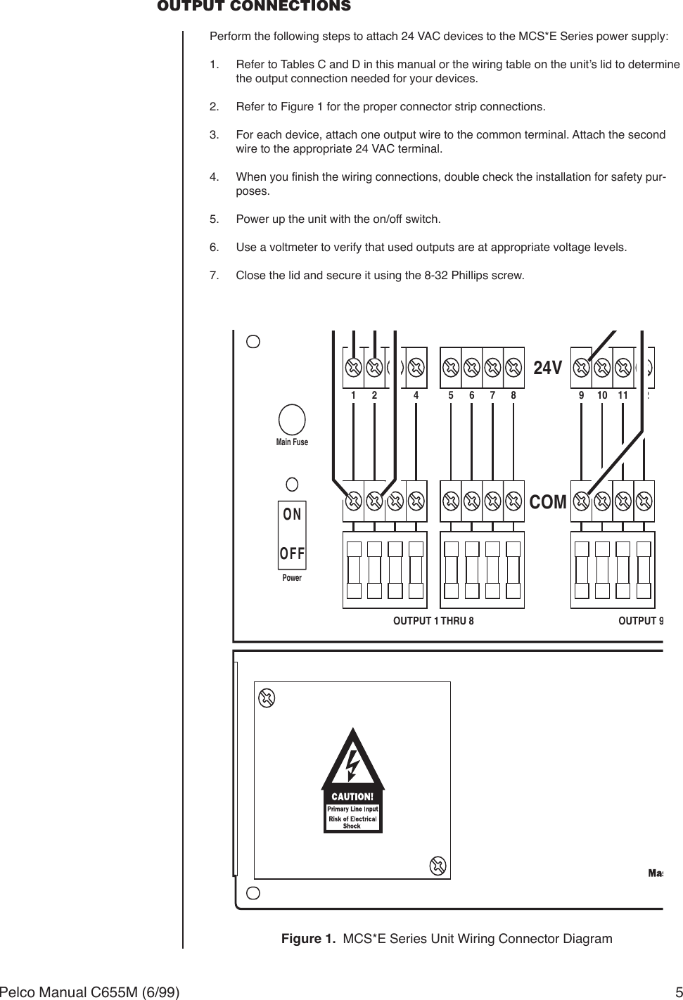 Page 5 of 8 - Pelco Pelco-Pelco-Power-Supply-Mcs16-10E-16-10-240-3-72-2-2-24-X-X-X-X-Users-Manual-  Pelco-pelco-power-supply-mcs16-10e-16-10-240-3-72-2-2-24-x-x-x-x-users-manual