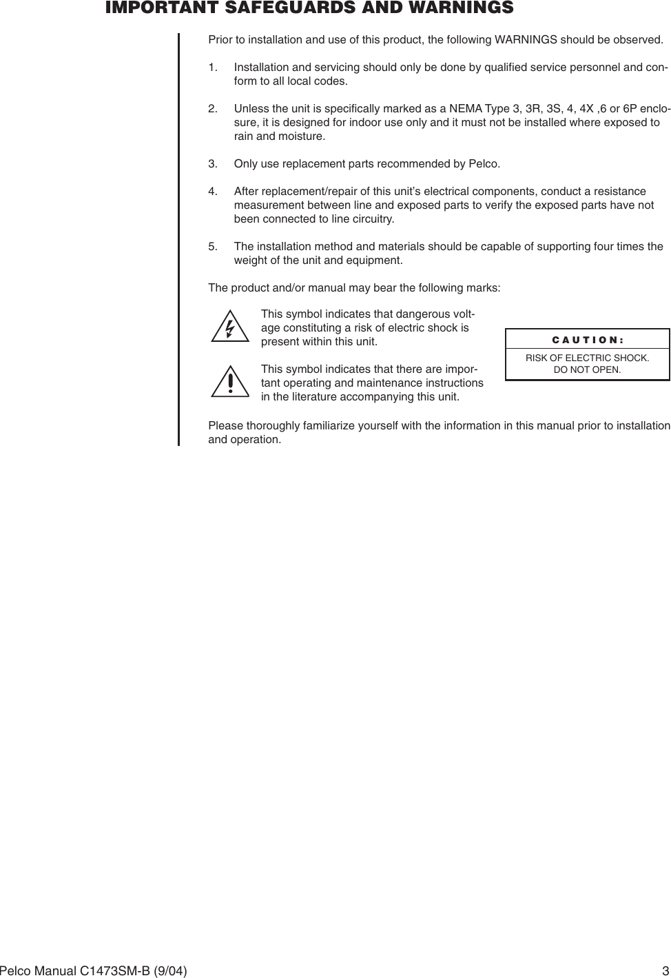 Page 3 of 8 - Pelco Pelco-Pelco-Security-Camera-Eh2512-Users-Manual- EH2500 Series Dust-Tight Enclosure_service Manual  Pelco-pelco-security-camera-eh2512-users-manual