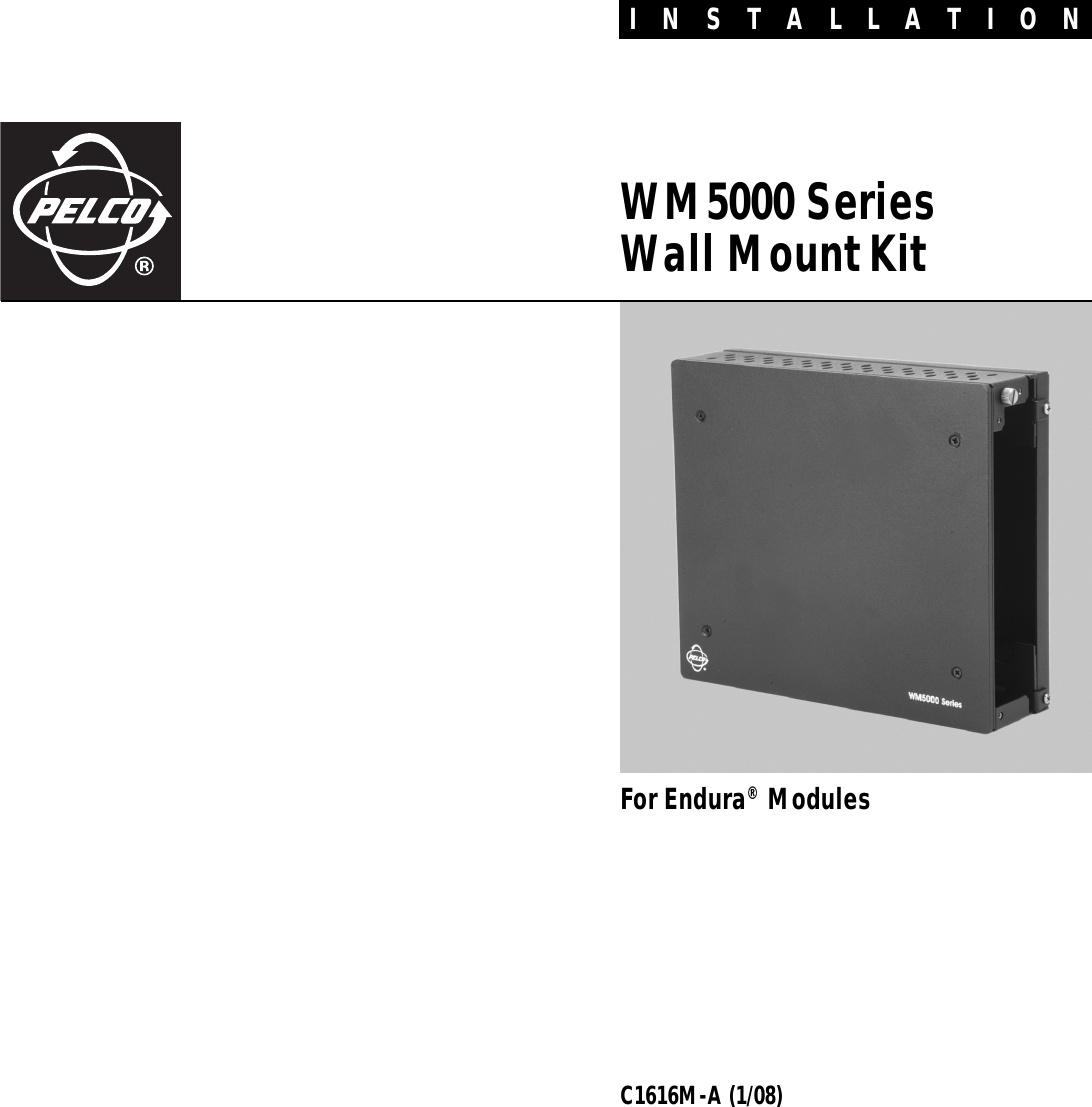 Page 1 of 8 - Pelco Pelco-W-M-5000-Series-Users-Manual- Pelco_WM5000_Series_Wall_Mount_Kit_manual  Pelco-w-m-5000-series-users-manual