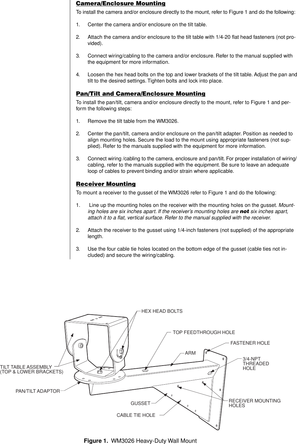 Page 2 of 4 - Pelco WM3026 C258M-A User Manual  To The 5159e814-bc42-40ae-8295-2d2d50297997