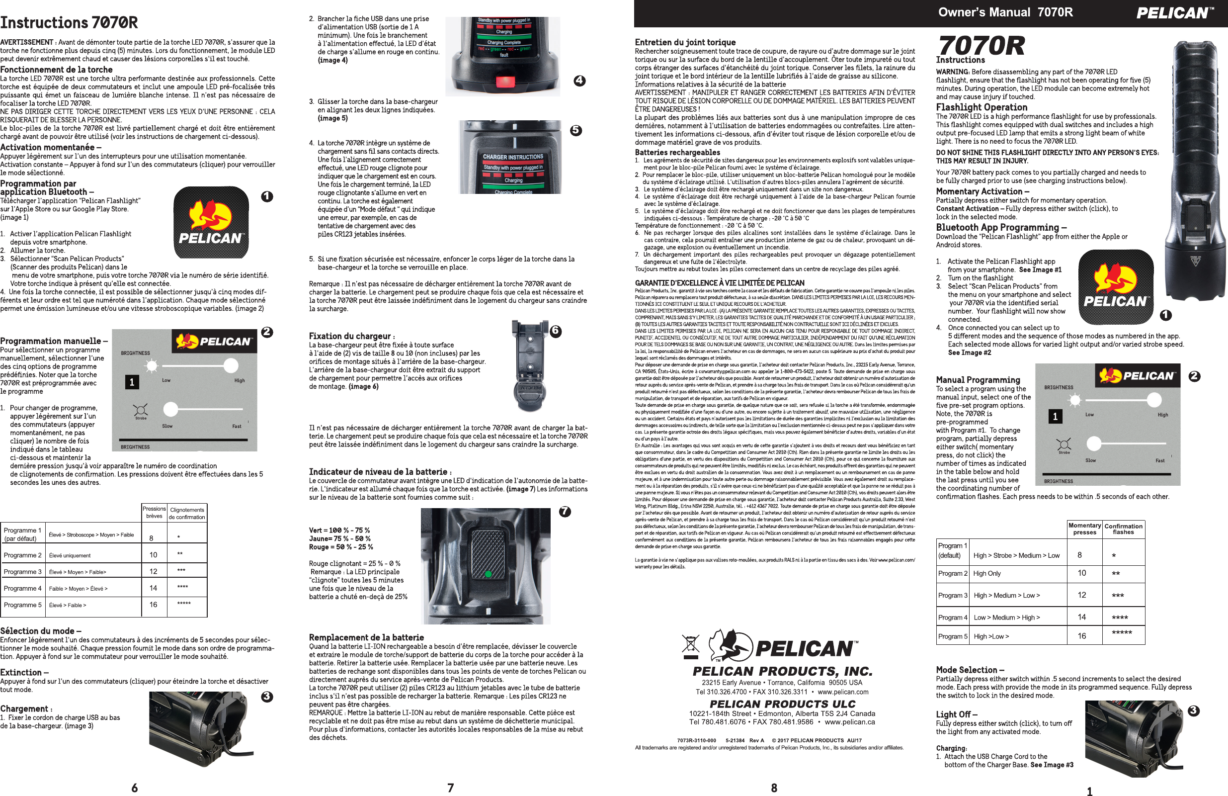 Page 1 of Pelican 7070R1 Flashlight User Manual 