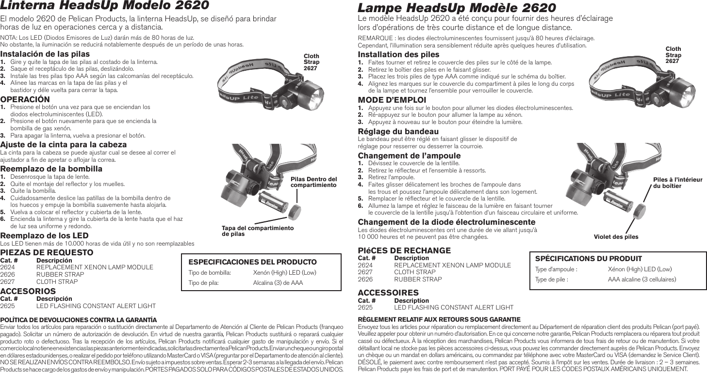 Page 2 of 2 - Pelican Pelican-Work-Light-2620-Users-Manual-  Pelican-work-light-2620-users-manual