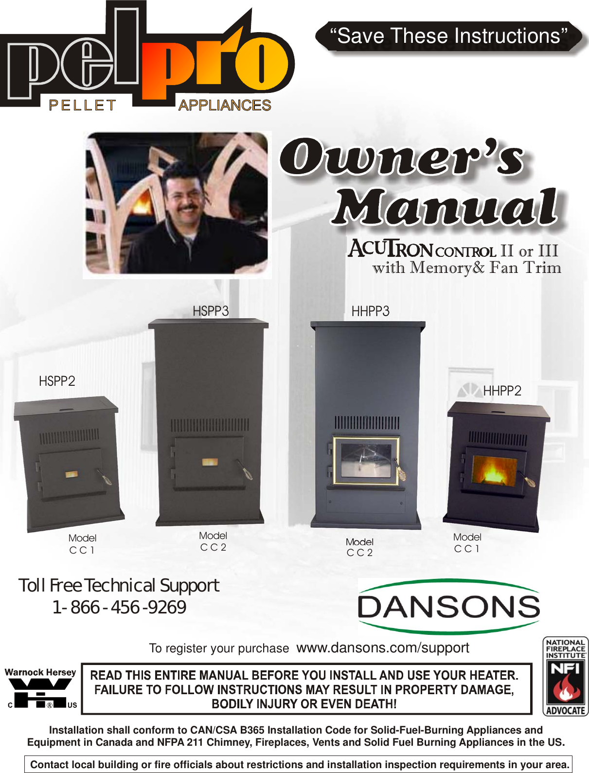 Pelpro Wood Pellet Stoves Hhpp2 Users Manual HOME Owners Jan 09