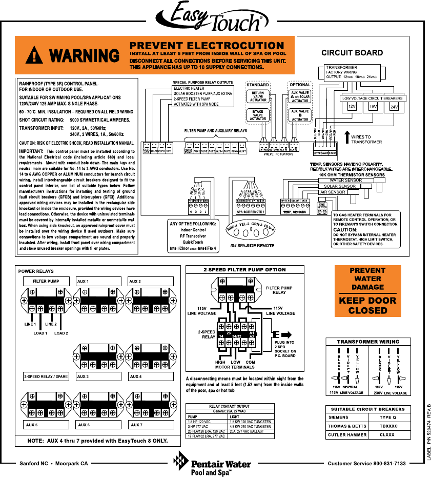 Pentair Easytouch 8 And 4 Users Manual Installation Guide (SCG)