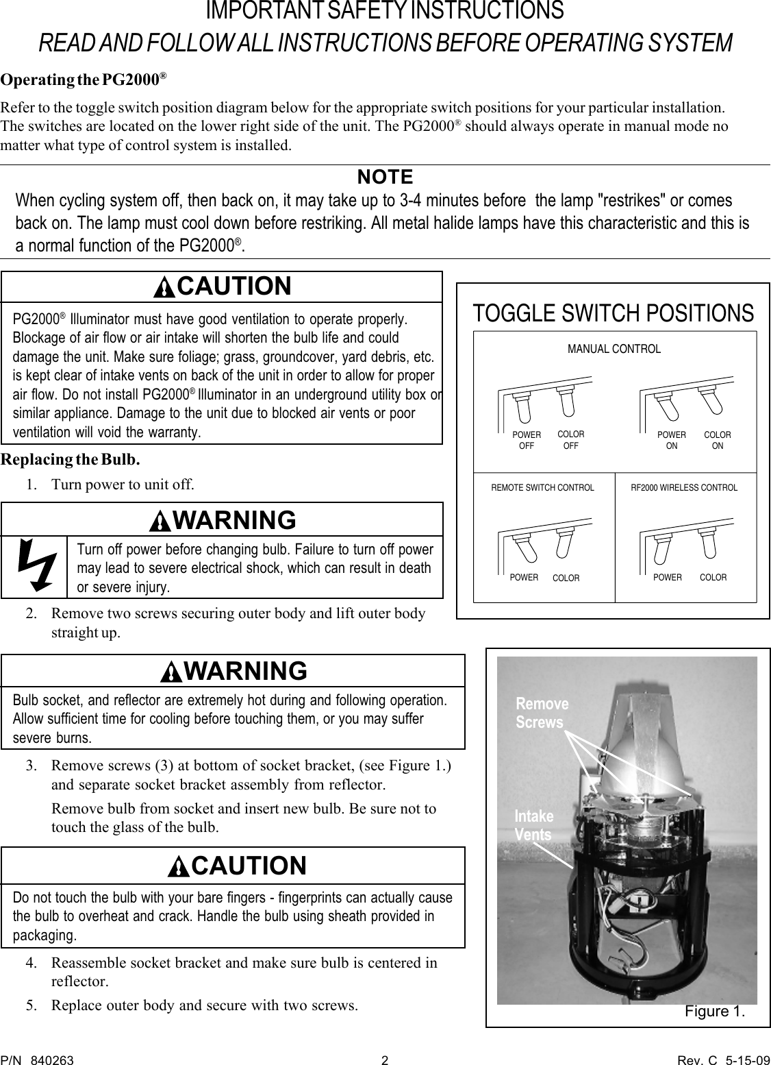 Page 2 of 4 - Pentair Pentair-Illuminator-Pg2000-Users-Manual PG 200 Onwers Manual Correction DCO 5-15-09 _2_