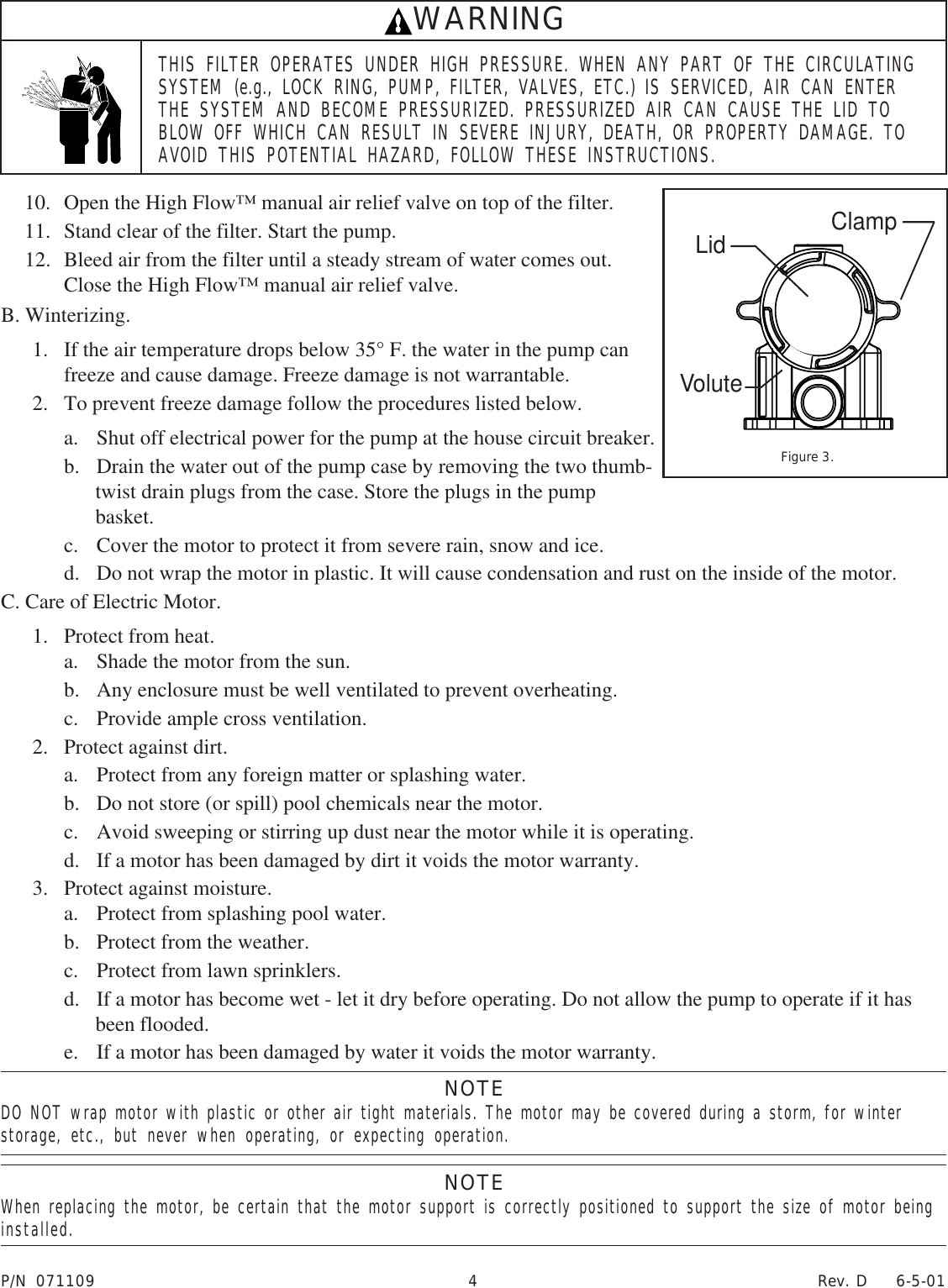 Page 4 of 10 - Pentair Pentair-Whisperflo-Pump-Users-Manual- 071109_Rev D-6-01.p65  Pentair-whisperflo-pump-users-manual