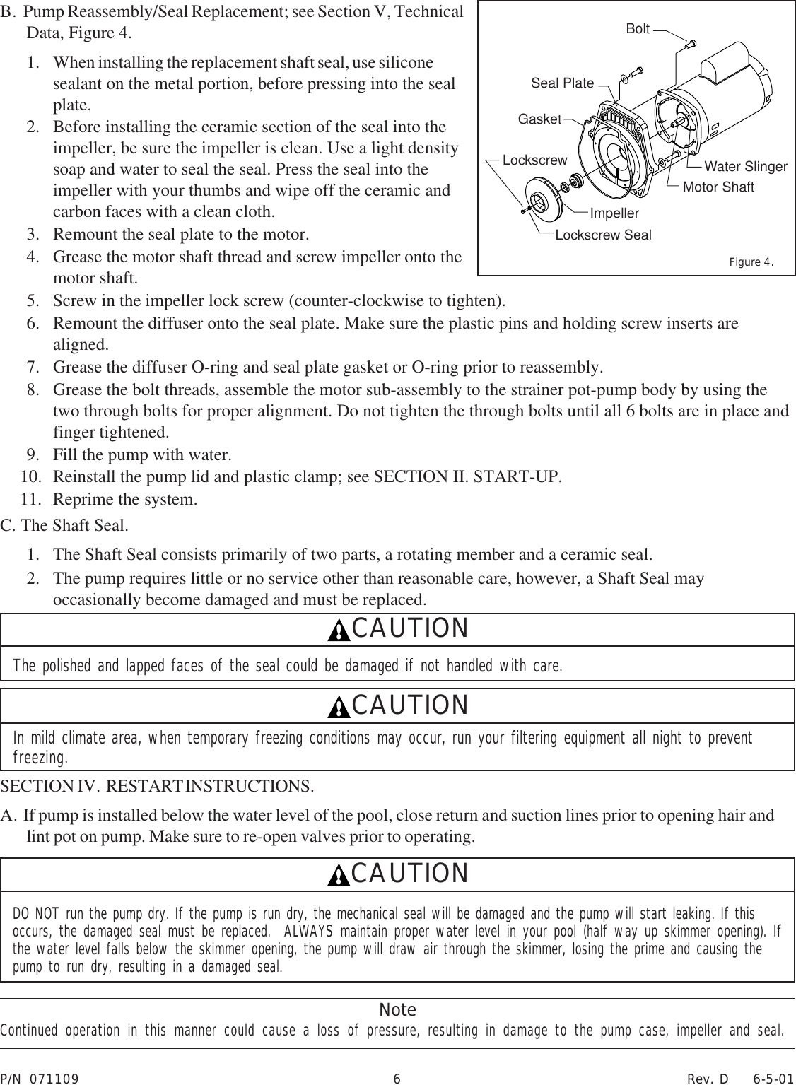 Page 6 of 10 - Pentair Pentair-Whisperflo-Pump-Users-Manual- 071109_Rev D-6-01.p65  Pentair-whisperflo-pump-users-manual