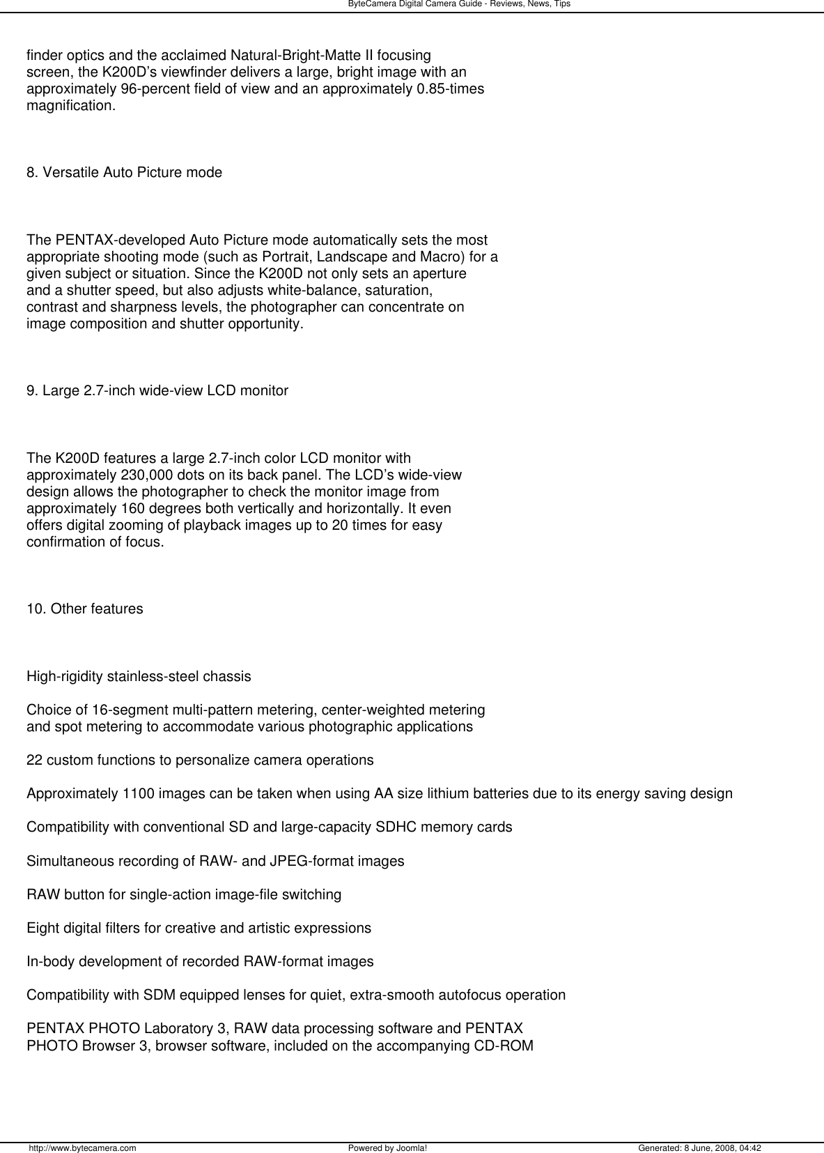 Page 3 of 4 - Pentax Pentax-K200-Users-Manual- Pentax-k200-users-manual