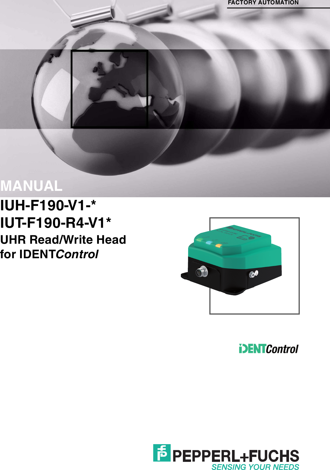 IUH-F190-V1-*IUT-F190-R4-V1*UHR Read/Write Head for IDENTControlFACTORY AUTOMATIONMANUAL