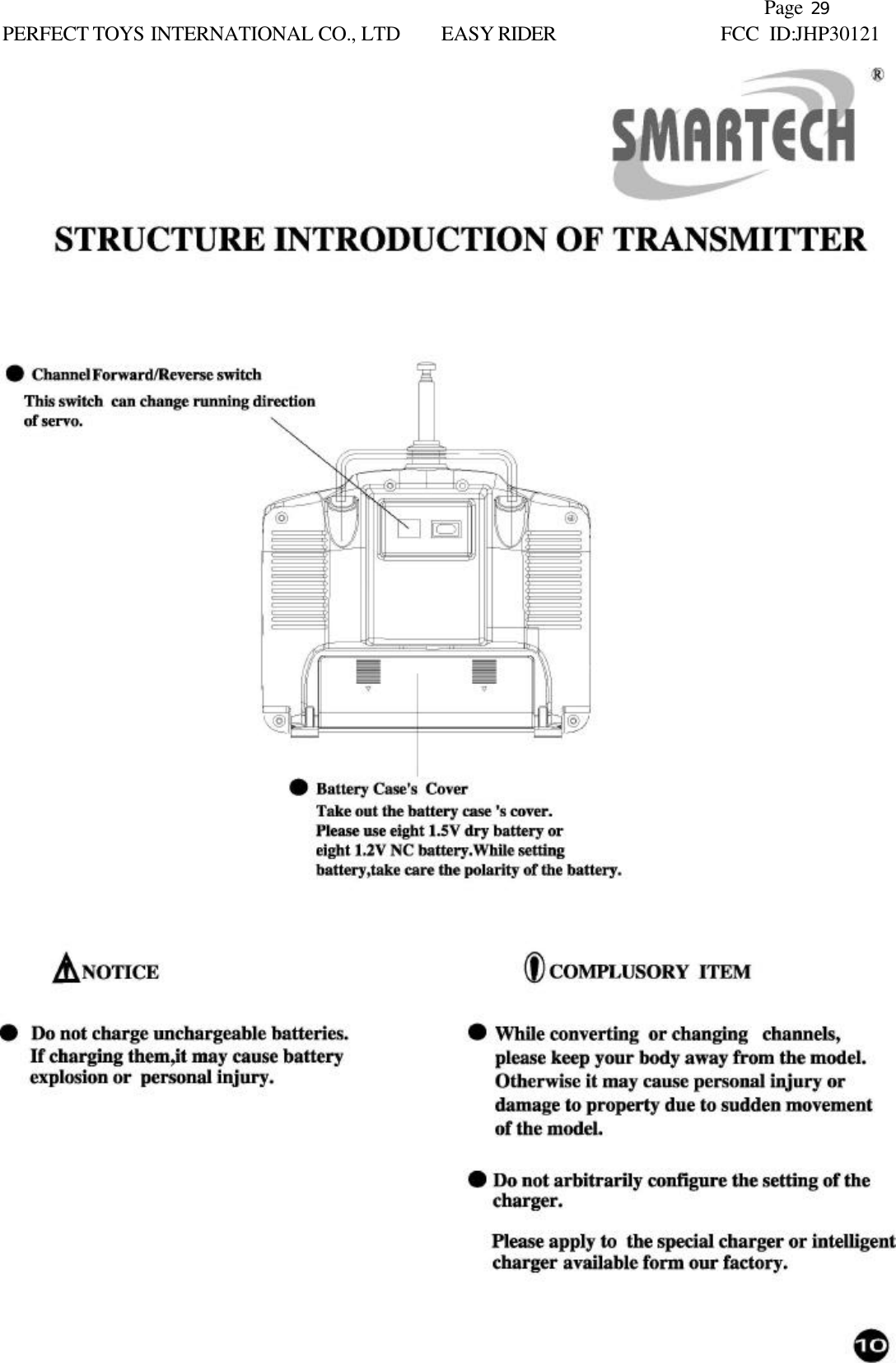               Page 29 PERFECT TOYS INTERNATIONAL CO., LTD EASY RIDER     FCC ID:JHP30121  