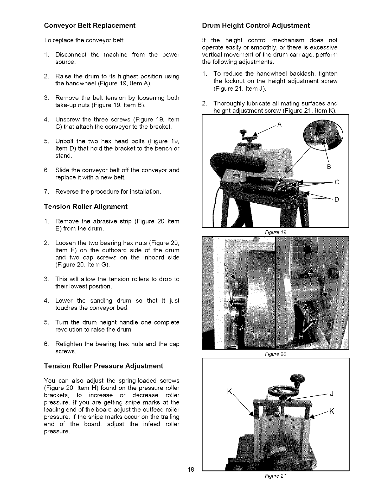 Performax 10 20 PLUS User Manual DRUM SANDER Manuals And Guides L0610624