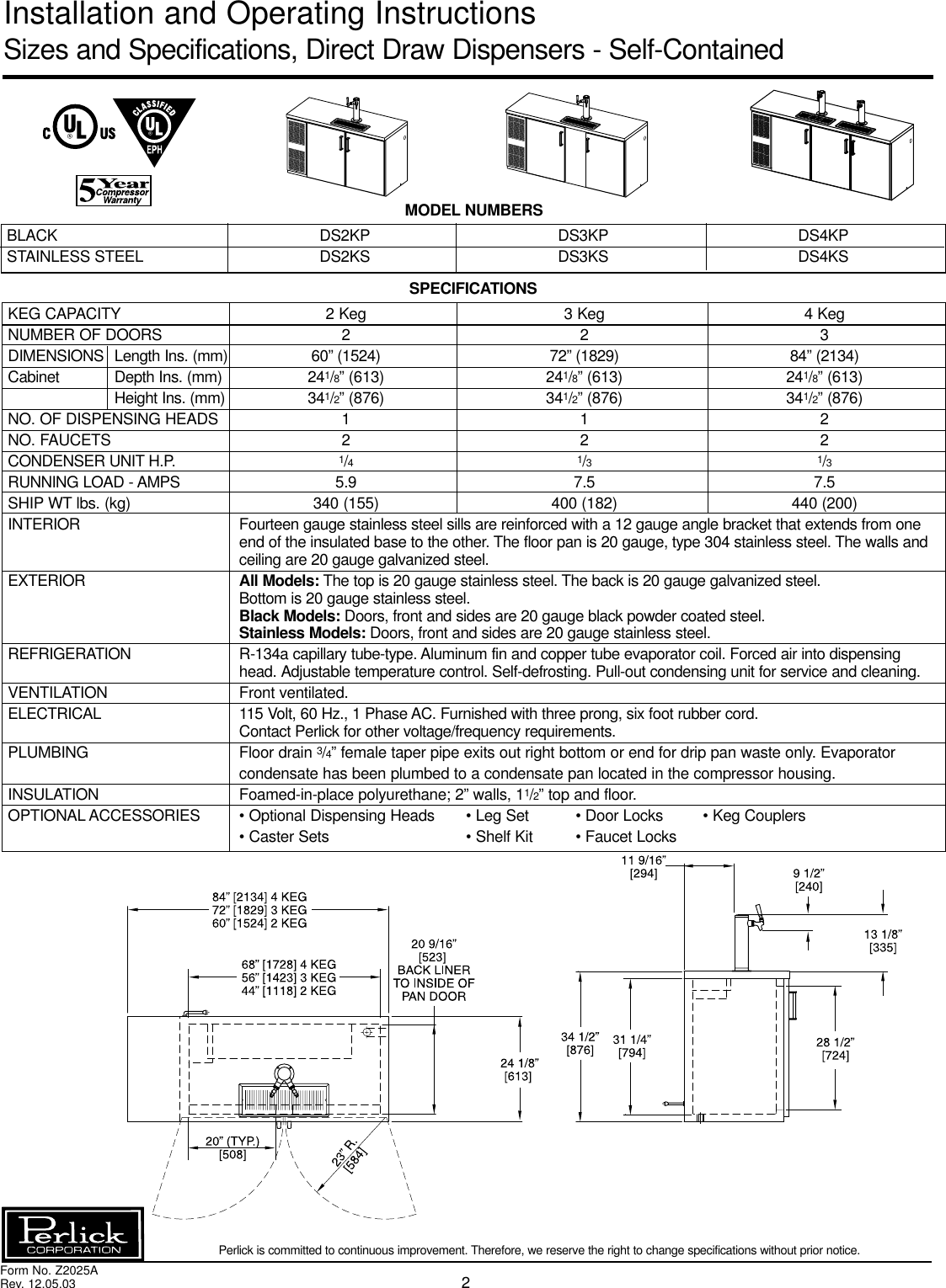 Perlick Ds Series Users Manual