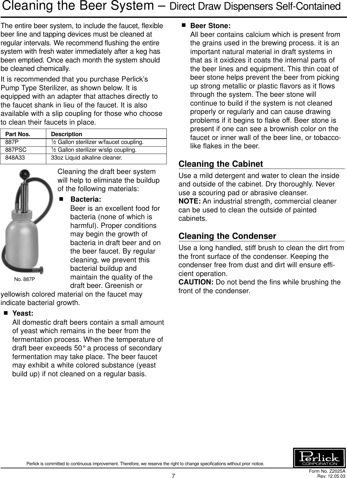 Perlick Ds Series Users Manual