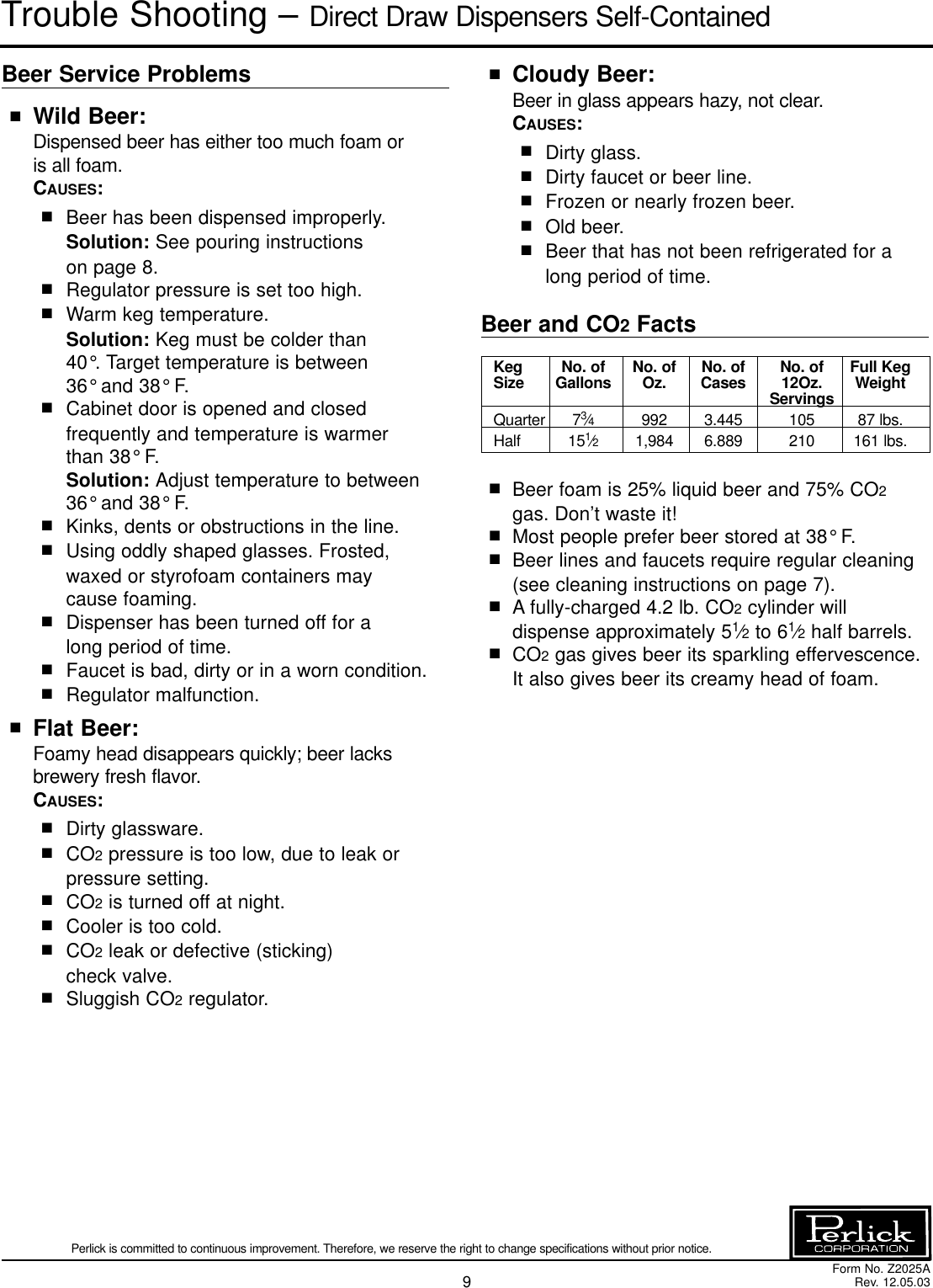 Perlick Ds Series Users Manual