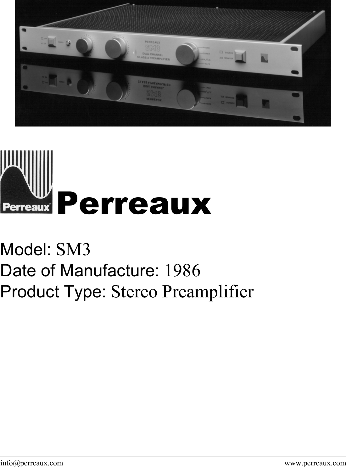 Page 1 of 2 - Perreaux Perreaux-Sm3-Users-Manual 044-SM3