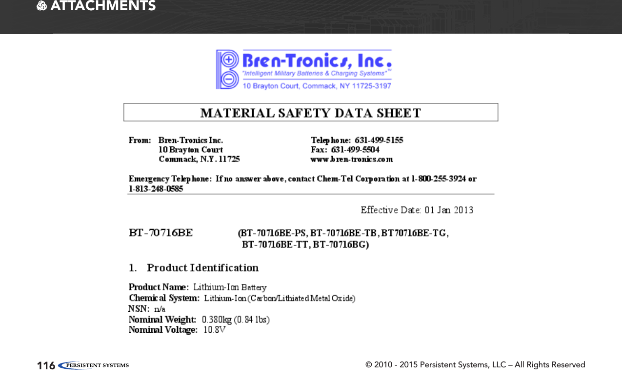 © 2010 - 2015 Persistent Systems, LLC – All Rights Reserved116 ATTACHMENTS