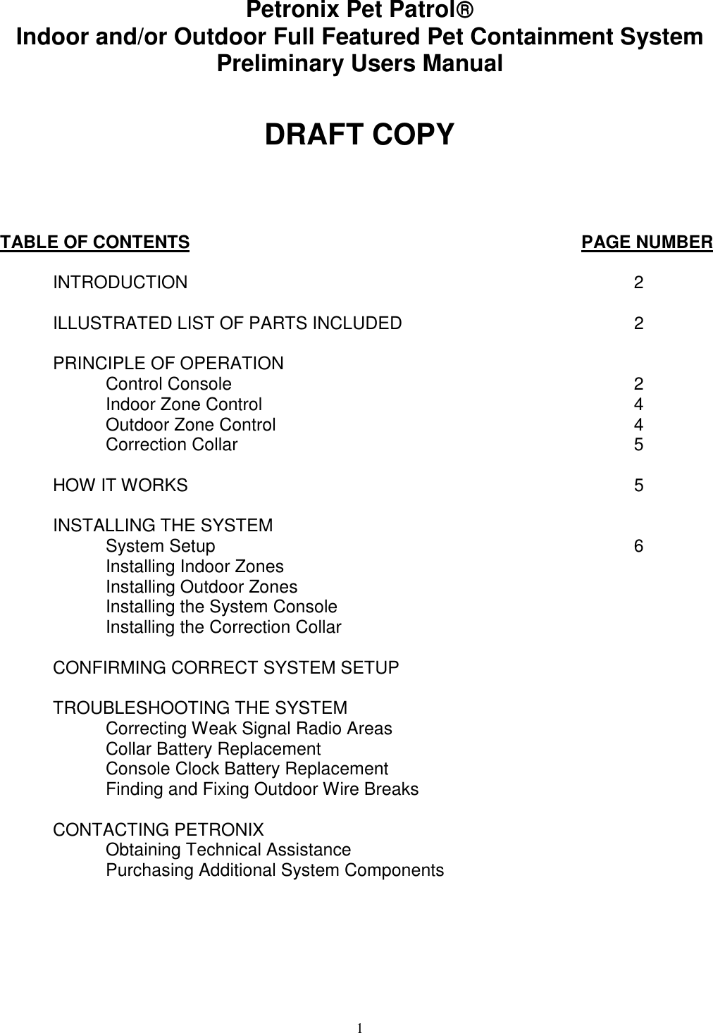 petronix-916-pet-containment-system-916-5-mhz-transmitter-user-manual