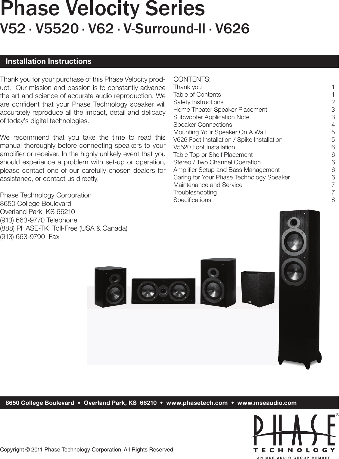 Page 1 of 8 - Phase-Technology Phase-Technology-V-Surround-Ii-Users-Manual-  Phase-technology-v-surround-ii-users-manual
