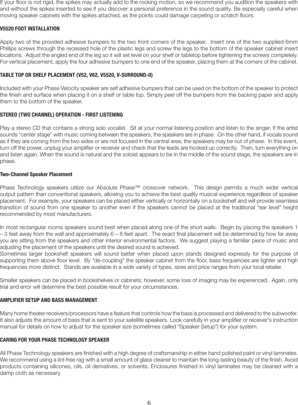 Page 6 of 8 - Phase-Technology Phase-Technology-V-Surround-Ii-Users-Manual-  Phase-technology-v-surround-ii-users-manual
