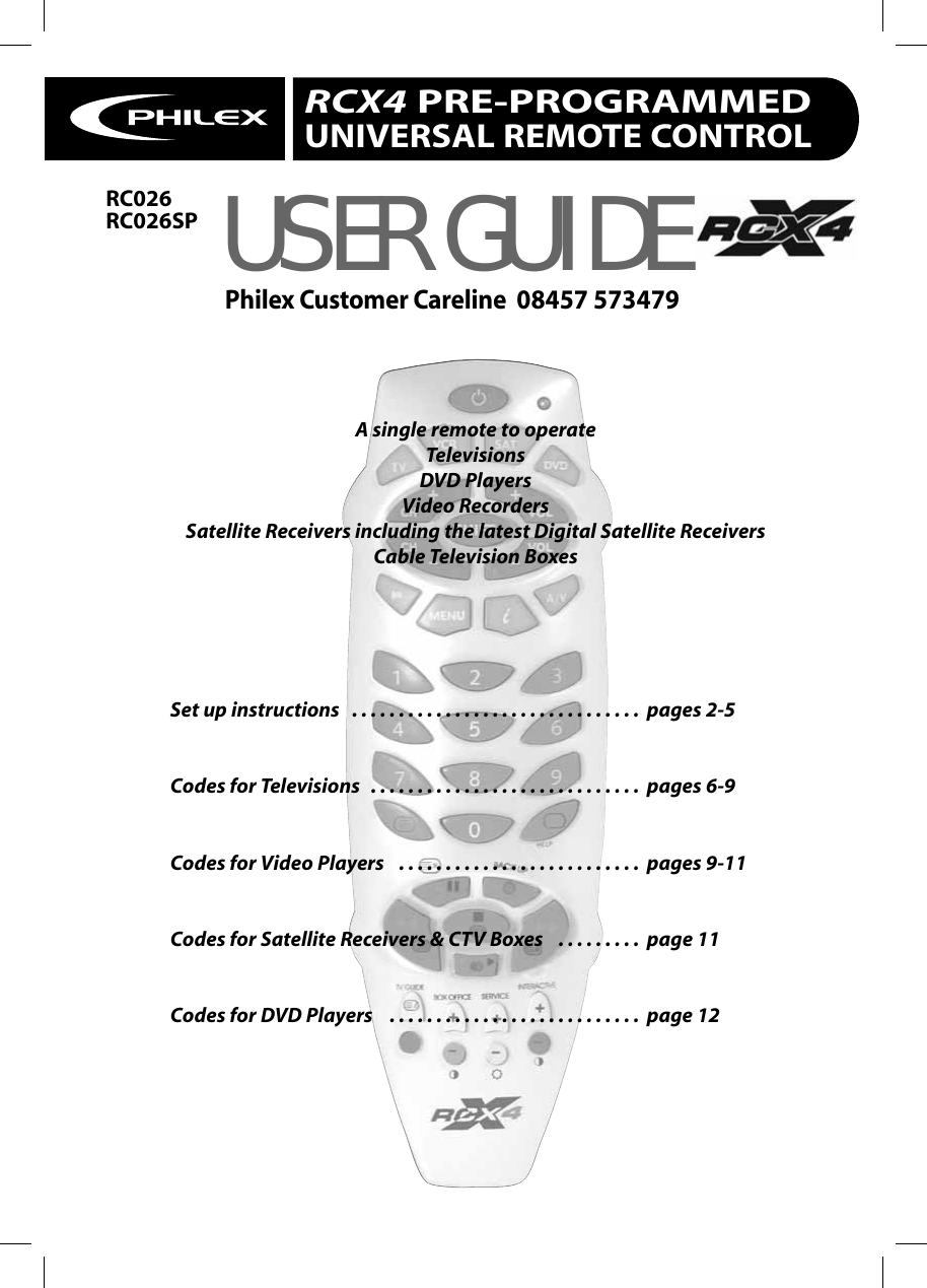 Page 1 of 11 - Philex Philex-Rc026Sp-Users-Manual- RC026 WEEE  Philex-rc026sp-users-manual