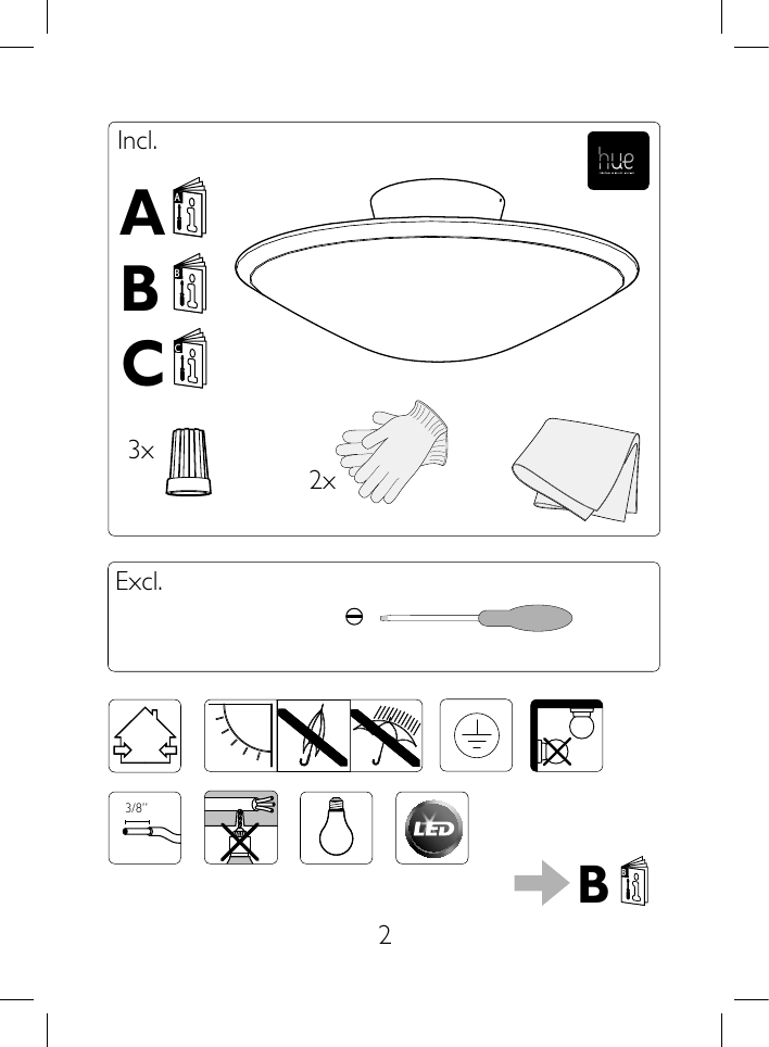 Incl.2ACCABBACCABBExcl.                              2x3x8mm3/8&rdquo;