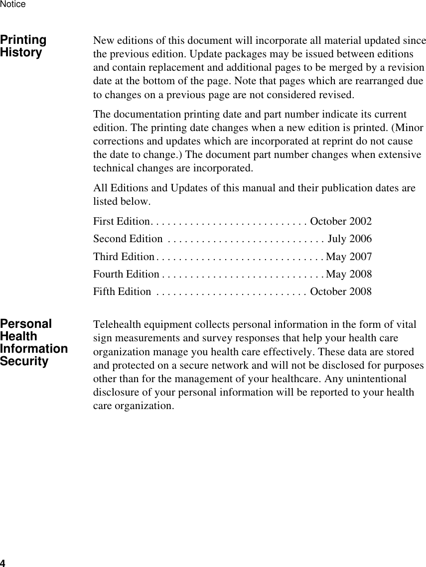 Page 4 of Philips Medical Systems North America M3814B M3814B HOME PULSE OXIMETER User Manual USERS MANUAL