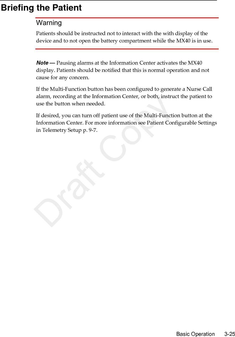    3-26    Basic Operation   Draft Copy