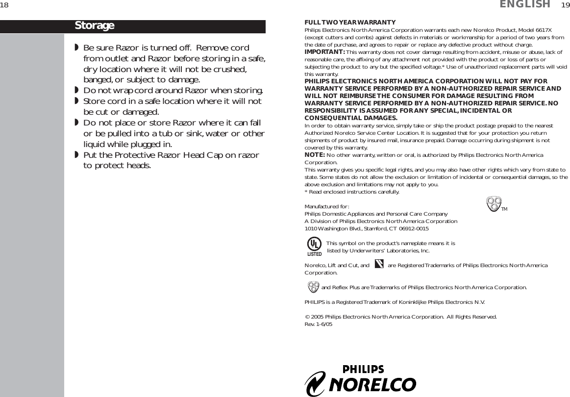 Page 10 of 10 - Philips-Norelco Philips-Norelco-6617X-Users-Manual- Philips-norelco-6617x-users-manual