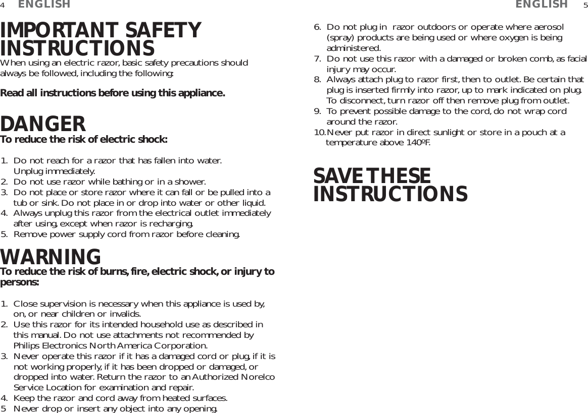 Page 3 of 10 - Philips-Norelco Philips-Norelco-6617X-Users-Manual- Philips-norelco-6617x-users-manual