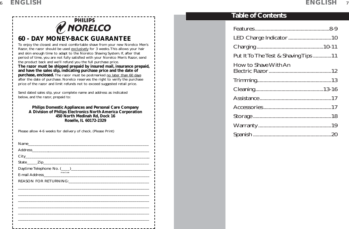 Page 4 of 10 - Philips-Norelco Philips-Norelco-6617X-Users-Manual- Philips-norelco-6617x-users-manual