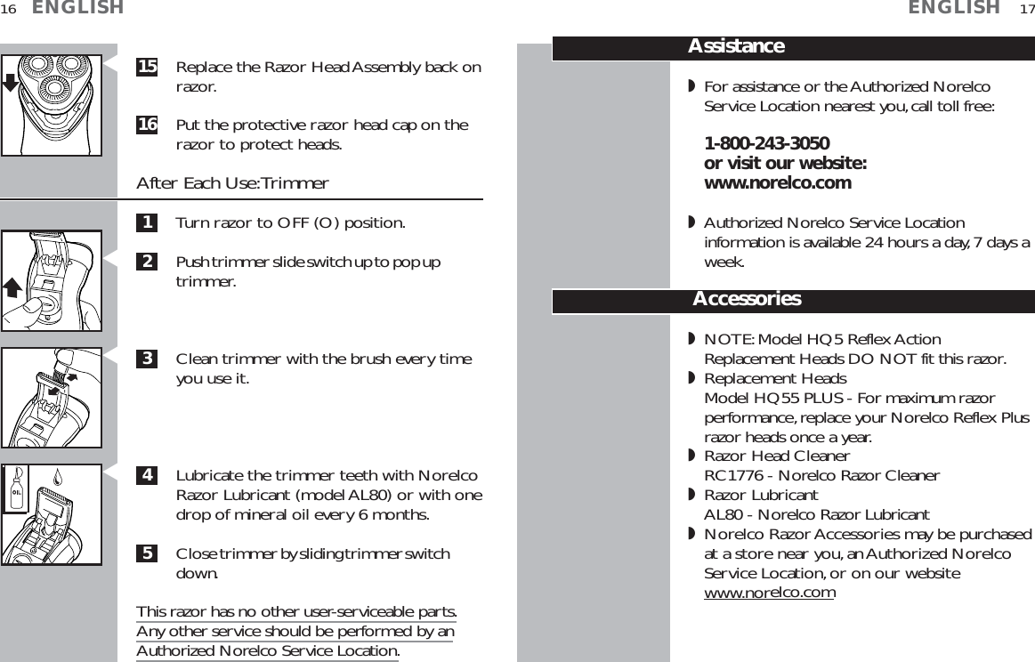Page 9 of 10 - Philips-Norelco Philips-Norelco-6617X-Users-Manual- Philips-norelco-6617x-users-manual