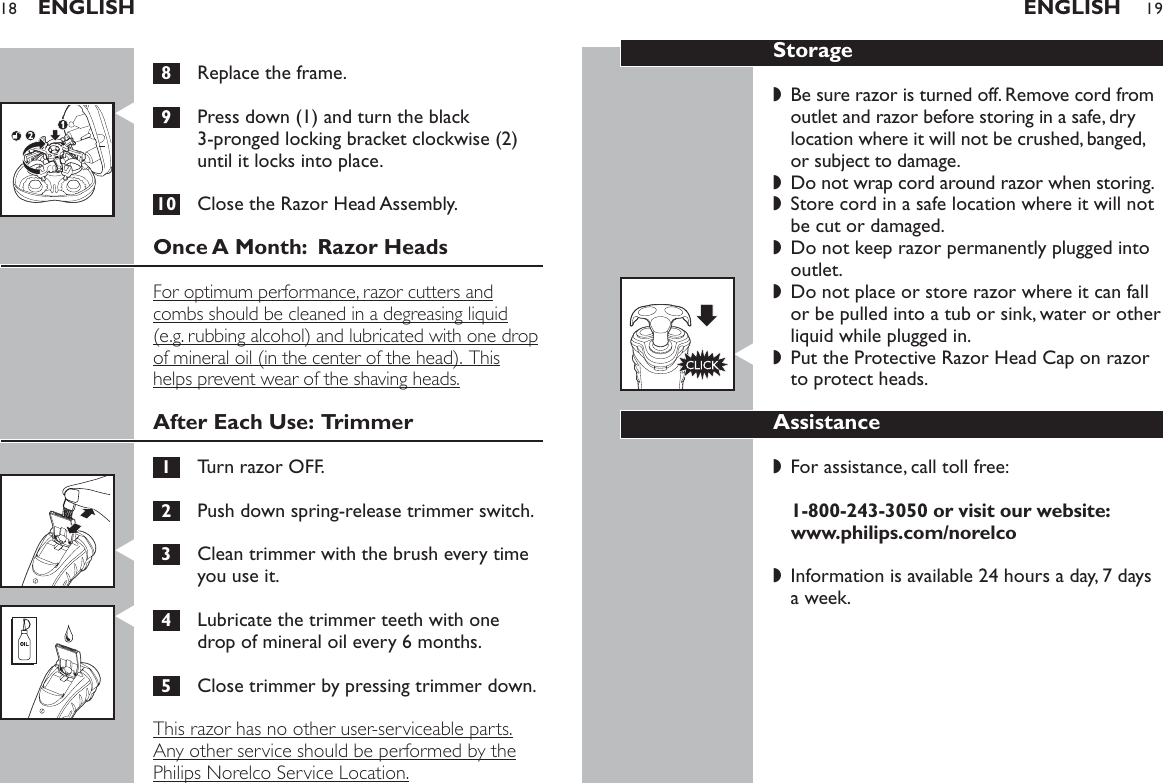Page 10 of 11 - Philips-Norelco Philips-Norelco-7180Xl-Users-Manual- 07_7180XL_7183XL  Philips-norelco-7180xl-users-manual