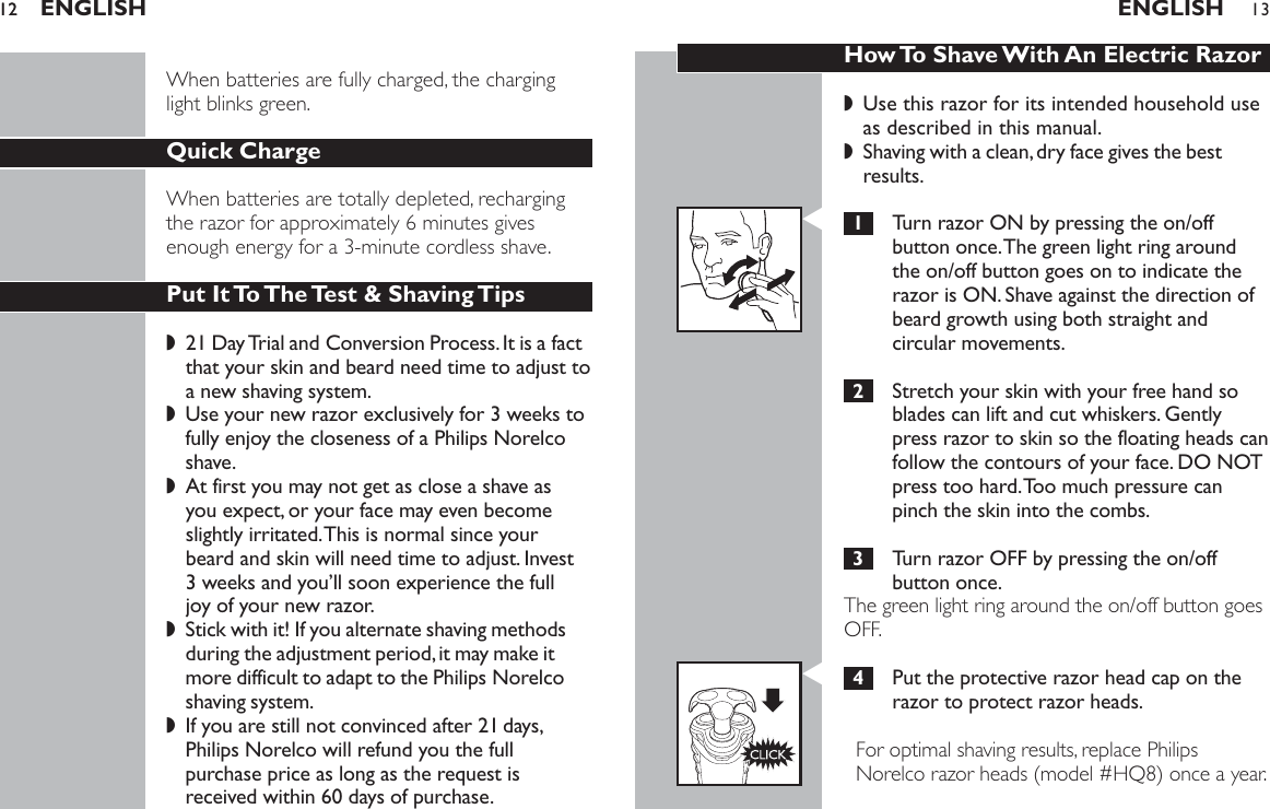 Page 7 of 11 - Philips-Norelco Philips-Norelco-7180Xl-Users-Manual- 07_7180XL_7183XL  Philips-norelco-7180xl-users-manual