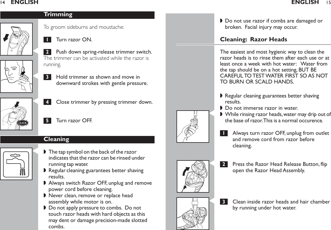Page 8 of 11 - Philips-Norelco Philips-Norelco-7180Xl-Users-Manual- 07_7180XL_7183XL  Philips-norelco-7180xl-users-manual