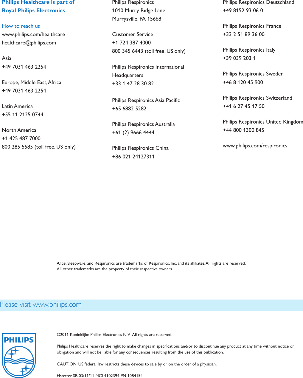 Page 6 of 6 - Philips 1082462  User Manual Product Brochure Sleepware G3 With Somnolyzer Software D225205dc3c6417e8aa6a77c0166e5b1