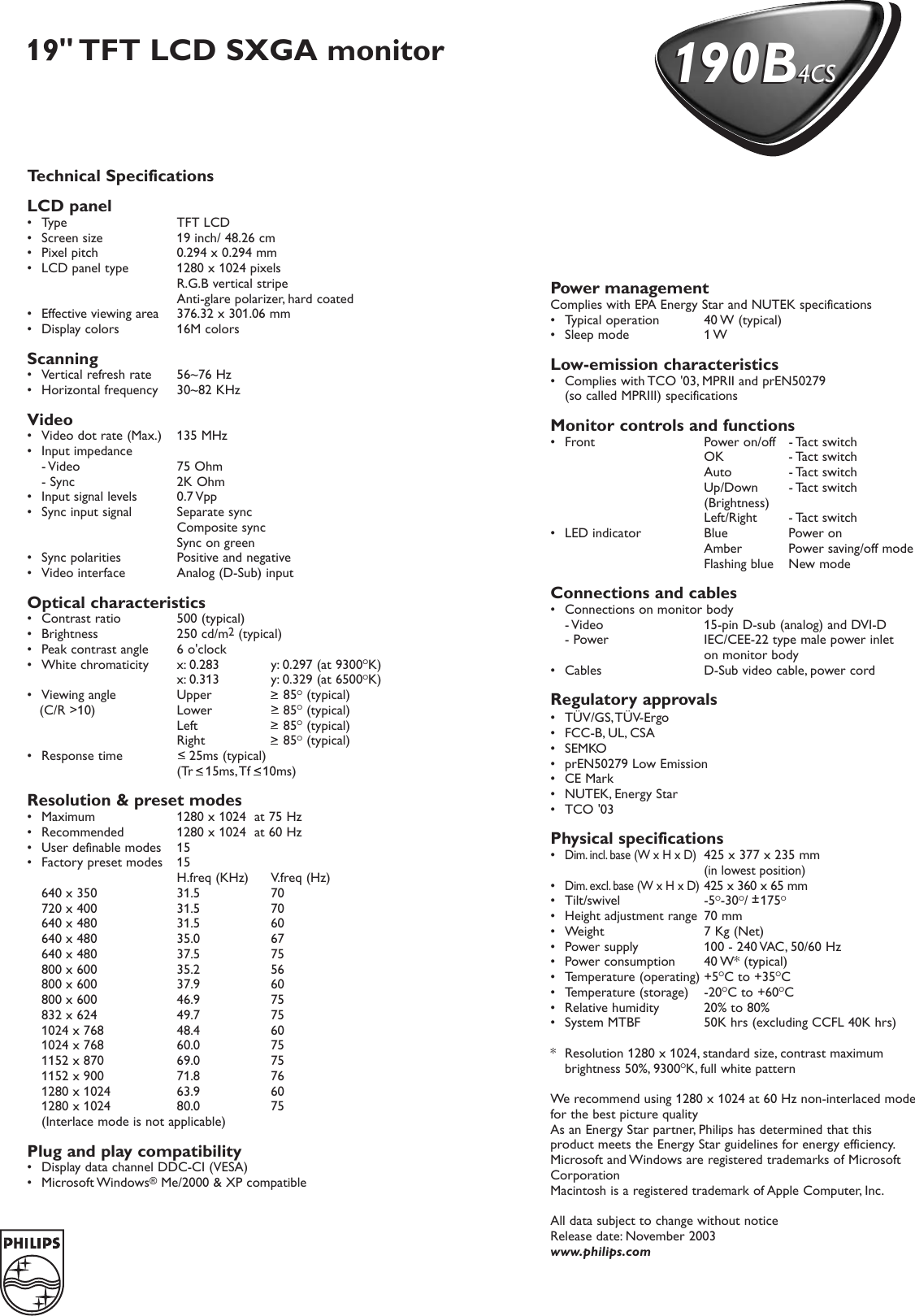 Page 2 of 2 - Philips 190B4CS.QXd 190b4cs 99 Pss Engca