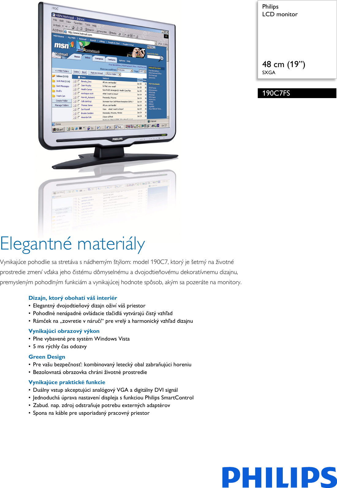 Page 1 of 3 - Philips 190C7FS/00 LCD Monitor 190c7fs 00 Pss Slksk