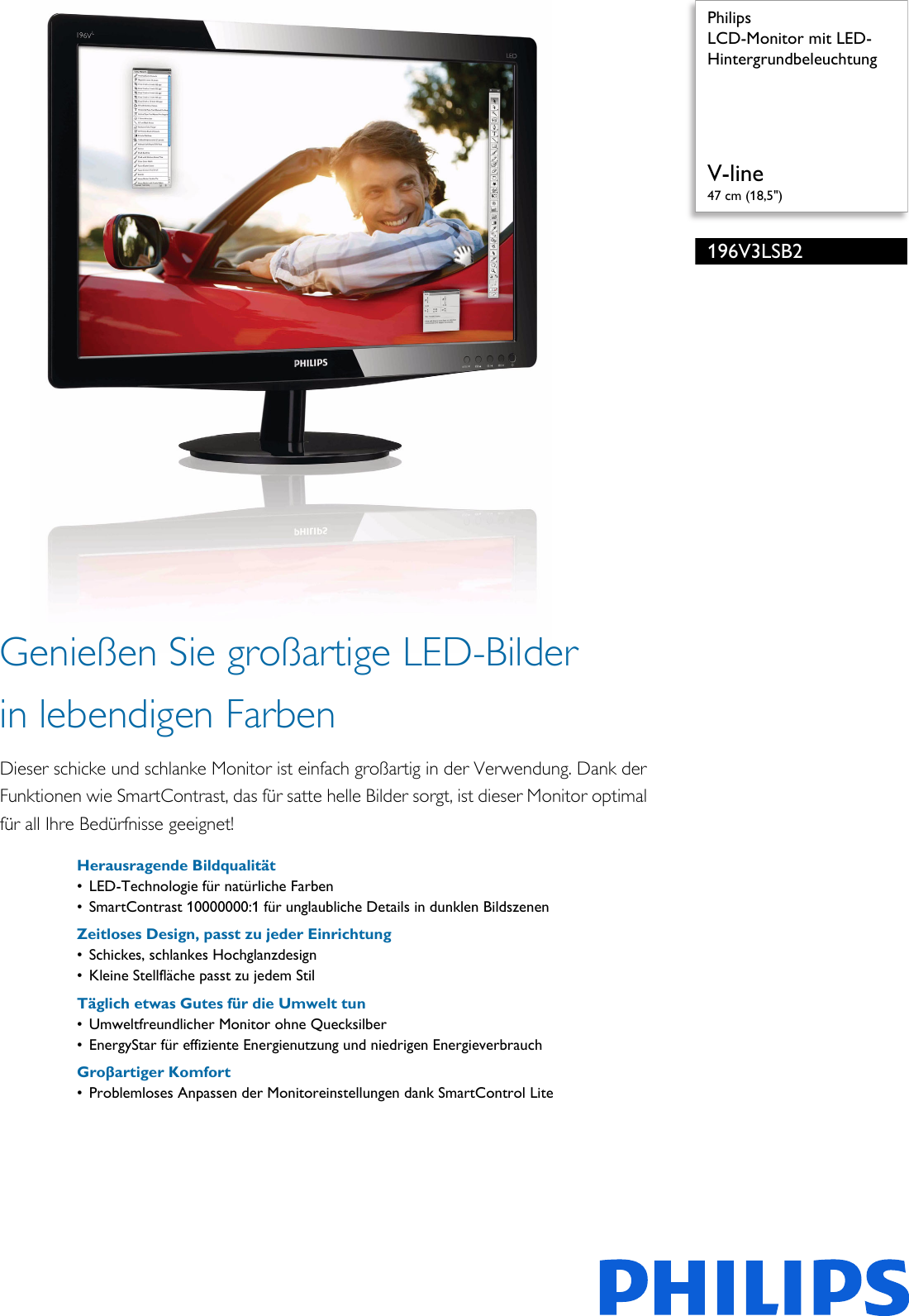 Philips 196V3LSB2 00 Leaflet 196V3LSB2 00 Released Germany German