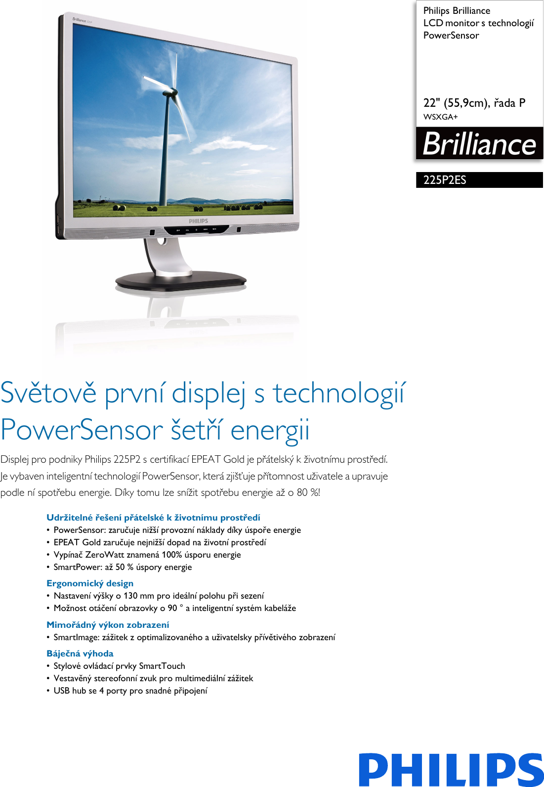 Page 1 of 3 - Philips Leaflet 225P2ES_00 Released Czech Republic (Czech)  High ... 225p2es 00 Pss Cescz