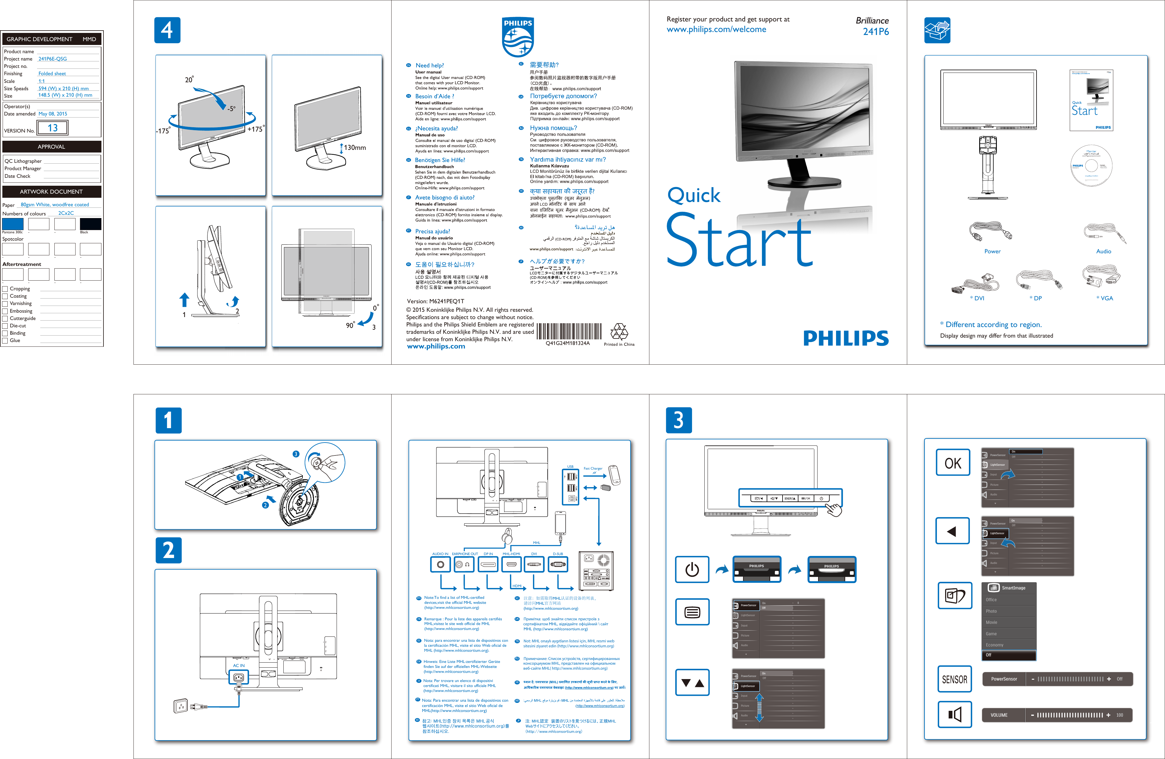 Page 1 of 1 - Philips 241P6EPJEB/00 Q41G24M181324A 241P6E_QSG--150403 User Manual Vodnik Za Hiter Začetek 241p6epjeb 00 Qsg Eng