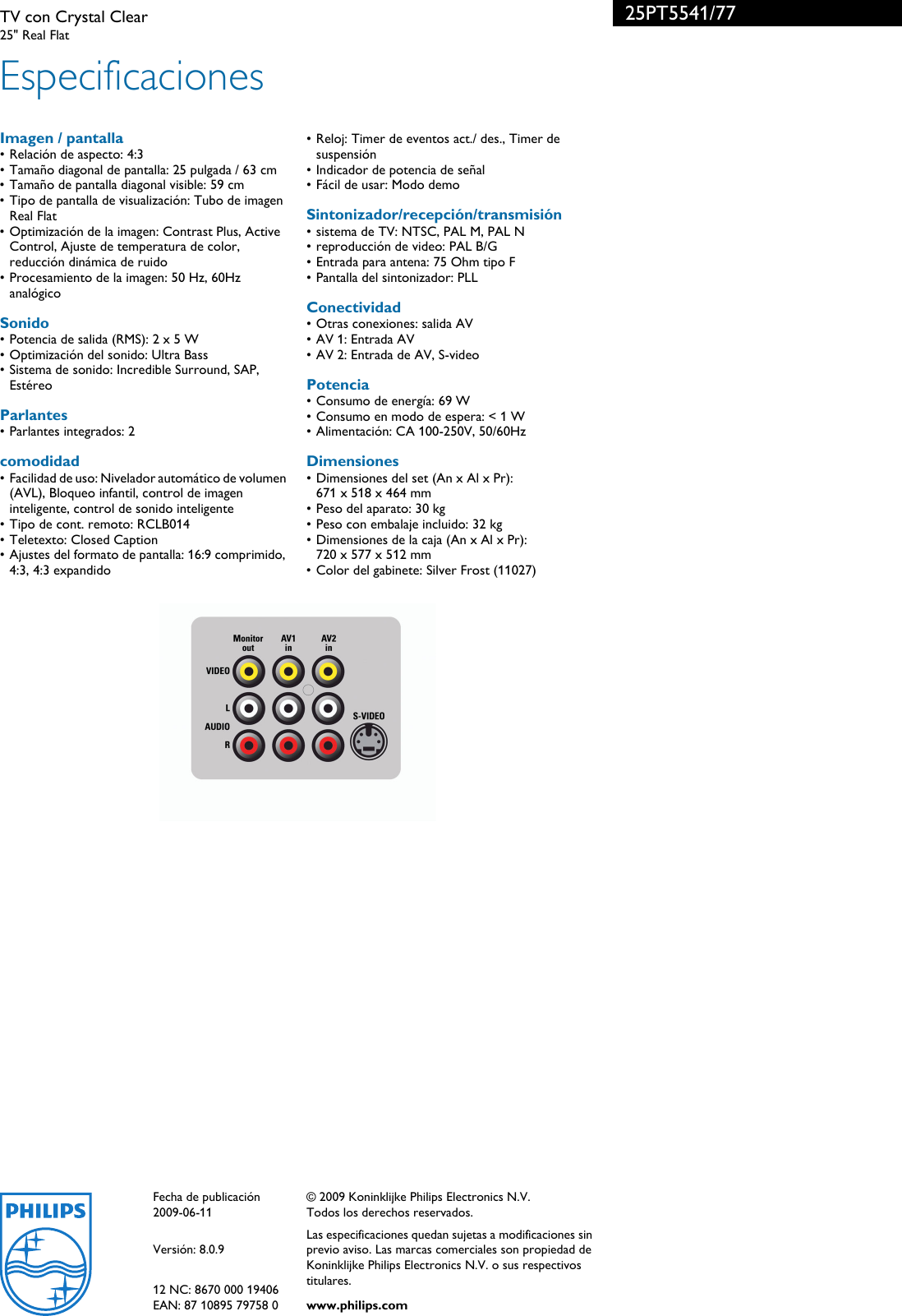 Page 3 of 3 - Philips 25PT5541/77 TV Con Crystal Clear User Manual Folleto 25pt5541 77 Pss Aspuy