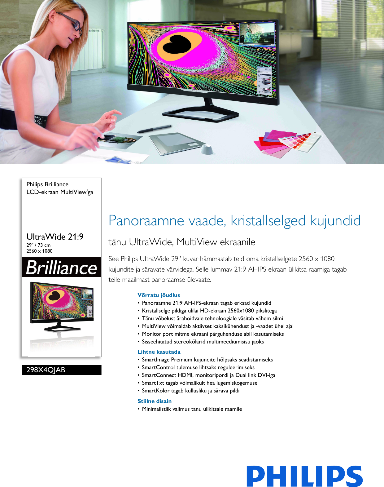 Page 1 of 3 - Philips 298X4QJAB/00 LCD-ekraan MultiView'ga User Manual Voldik 298x4qjab 00 Pss Estee