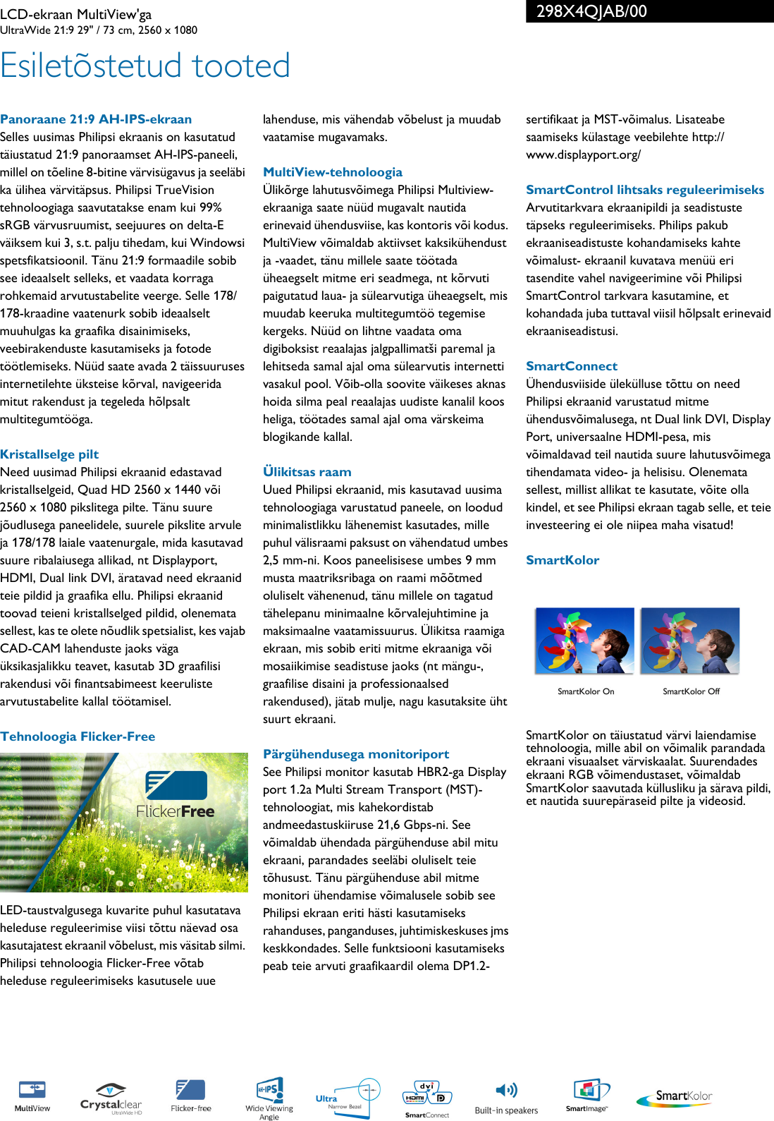 Page 2 of 3 - Philips 298X4QJAB/00 LCD-ekraan MultiView'ga User Manual Voldik 298x4qjab 00 Pss Estee