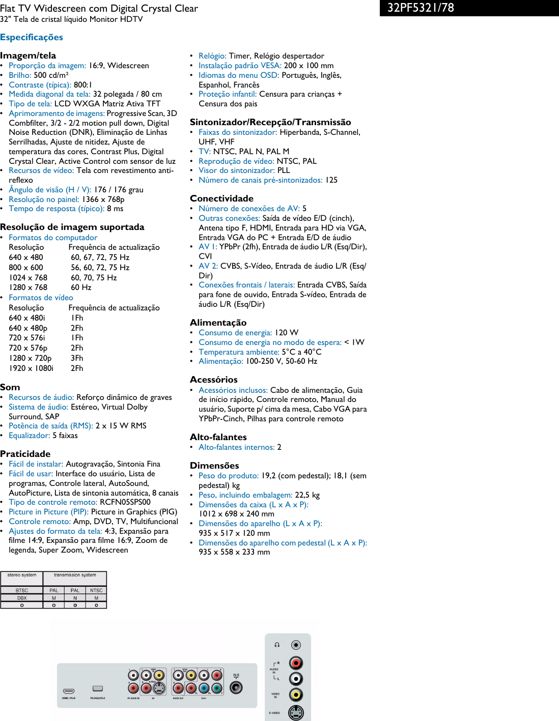 Page 2 of 3 - Philips 32PF5321/78 Flat TV Widescreen Com Digital Crystal Clear User Manual Folheto 32pf5321 78 Pss Brpbr